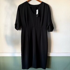 Elegant Black Banana Republic V-Neck Dress New with Tags